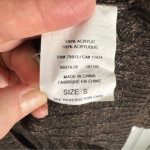 Motherhood Maternity Brown Knit Cardigan Sweater with 3/4 length sleeves - Picture 5 of 7